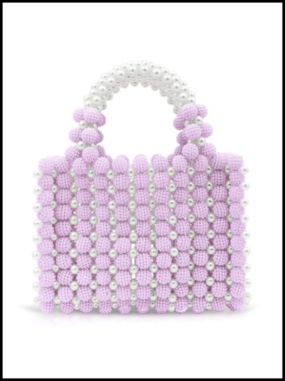 Pearl Clutch Evening Bag Hand-Woven Shoulder Purse for Wedding Party